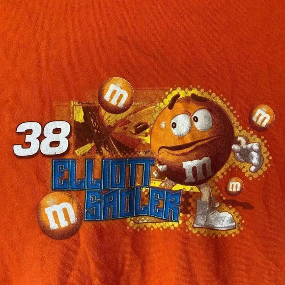 Hanes Beefy Cotton Chase Authentics Elliot Sadler M&M Shirt Unisex adult Sz XL - Picture 7 of 7